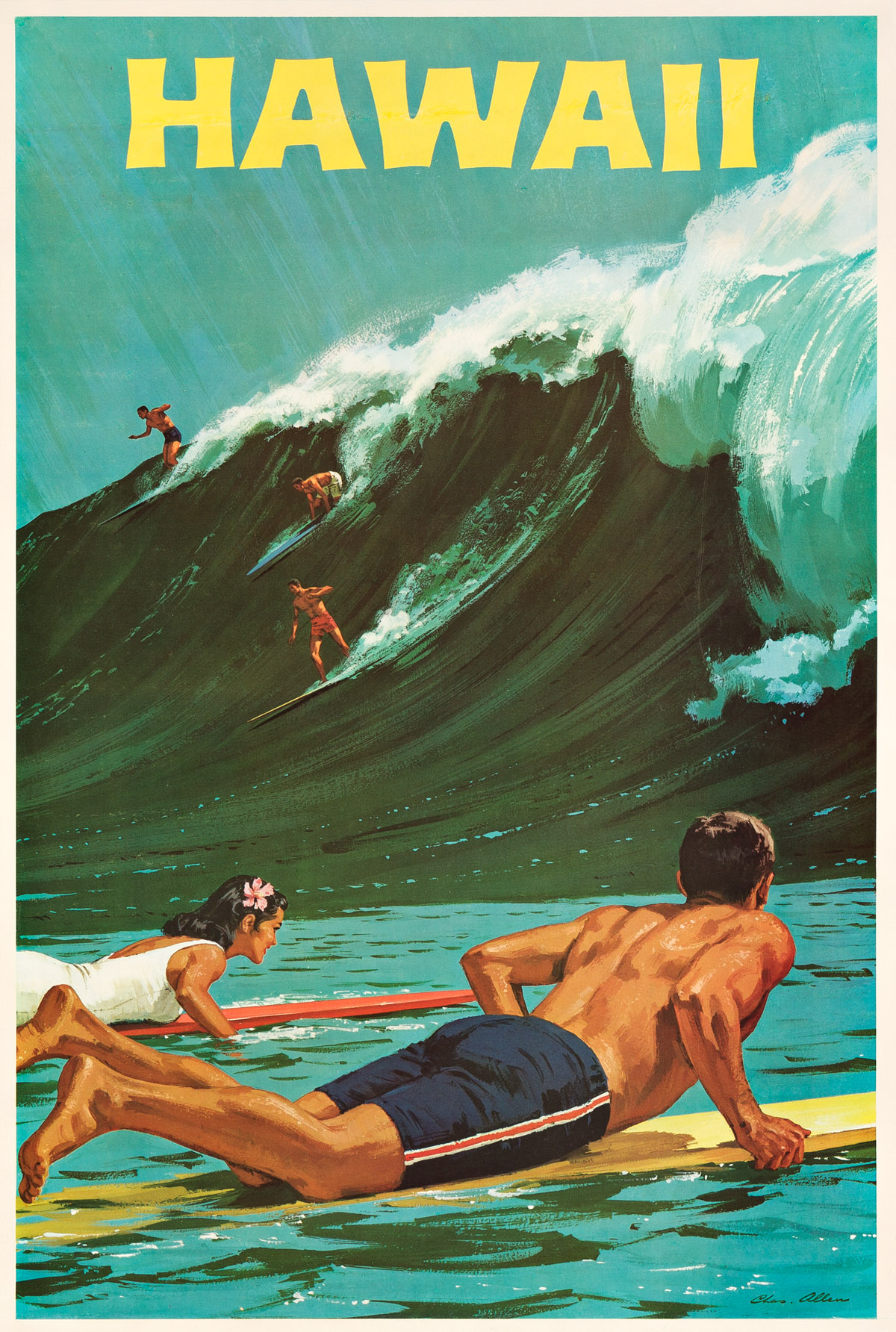 CHARLES ALLEN (DATES UNKNOWN).  HAWAII. Circa 1960s. 37¾x25½ inches, 96x64¾ cm.